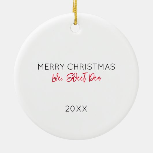 愛愛愛愛愛愛愛写真メリークリスマスサンタハット セラミックオーナメント (裏面)