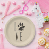 愛愛愛愛愛愛愛愛肉印刷ブラウングランジタイポグラフィ ペーパープレート (パーティー)