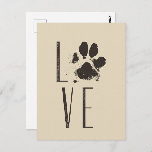 愛愛愛愛愛愛愛愛肉印刷ブラウングランジタイポグラフィ ポストカード (正面/裏面)