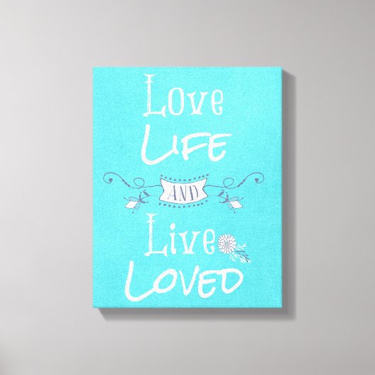 愛感動的と生活の引用文 キャンバスプリント (正面)