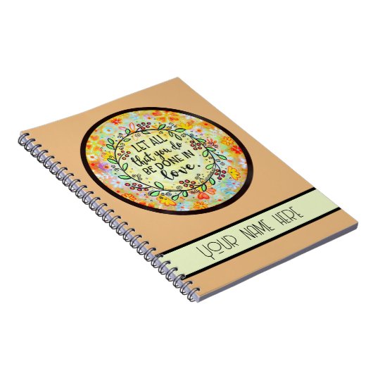 愛感動的フローラかわいらしパーソナライズされた ノートブック (右側)