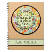 愛感動的フローラかわいらしパーソナライズされた ノートブック (正面)