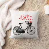 愛感動的付き自転車ハートヴィンテージ クッション (ブランケット)
