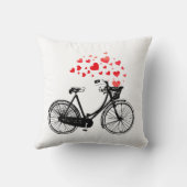 愛感動的付き自転車ハートヴィンテージ クッション (裏面)