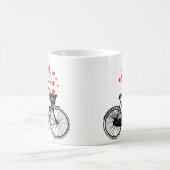 愛感動的付き自転車ハートヴィンテージ コーヒーマグカップ (中央)