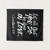 愛感動的聖なる書物、 経典- 1コリント16:14 タペストリー (正面(横))