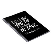 愛感動的聖なる書物、 経典- 1コリント16:14 ノートブック (右側)