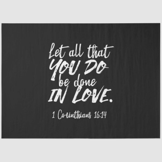 愛感動的聖なる書物、 経典- 1コリント16:14 薄葉紙 (正面)