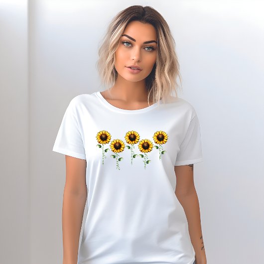 愛感動的、希望信じ、信仰、ひまわり Tシャツ