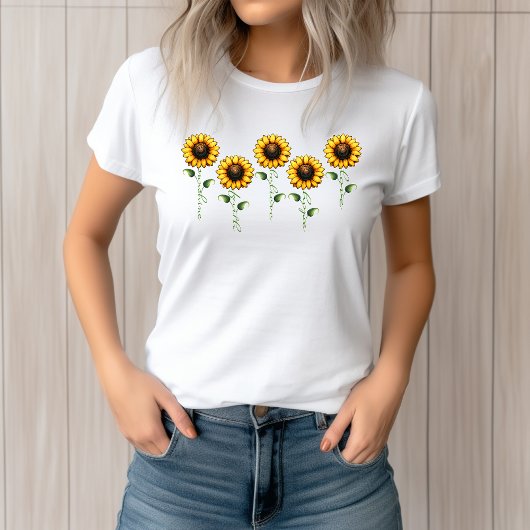 愛感動的、希望信じ、信仰、ひまわり Tシャツ