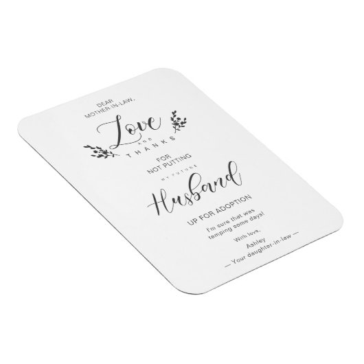 愛感謝していとおもしろい姑の引用手書き マグネット (右側)