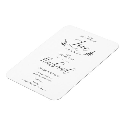 愛感謝していとおもしろい姑の引用手書き マグネット (左側)