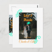 愛感謝していとの結婚カップルの写真モダンを追加する ポストカード (正面/裏面)