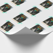 愛感謝していとの結婚カップルの写真モダンを追加する ラッピングペーパー (角)