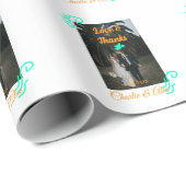 愛感謝していとの結婚カップルの写真モダンを追加する ラッピングペーパー (ロールコーナー)