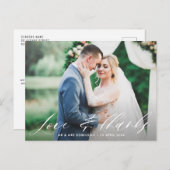 愛感謝していとの結婚サンキューカード ポストカード (正面/裏面)