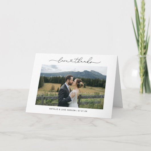 愛感謝していとモダンパーソナライズされたの写真 サンキューカード (正面)