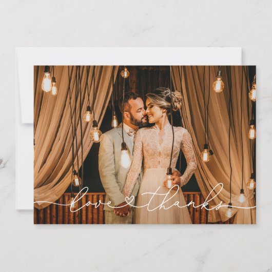 愛感謝していとモダンパーソナライズされたの写真 サンキューカード (正面)