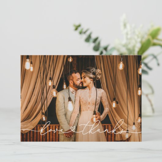 愛感謝していとモダンパーソナライズされたの写真 サンキューカード (スタンド正面)