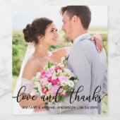 愛感謝していとモダン結婚感謝の写真B ワインラベル (シングルラベル)