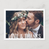 愛感謝していとモダン2枚の写真結婚に感謝 ポストカード (正面)