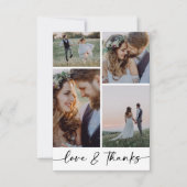 愛感謝していとモダン4枚の写真結婚に感謝 サンキューカード (正面)