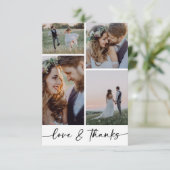 愛感謝していとモダン4枚の写真結婚に感謝 サンキューカード (スタンド正面)