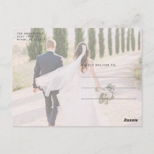 愛感謝していと写真結婚に感謝 ポストカード (裏面)