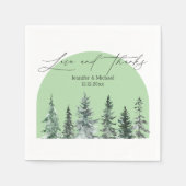 愛感謝していと冬の松の結婚木 スタンダードカクテルナプキン (正面)