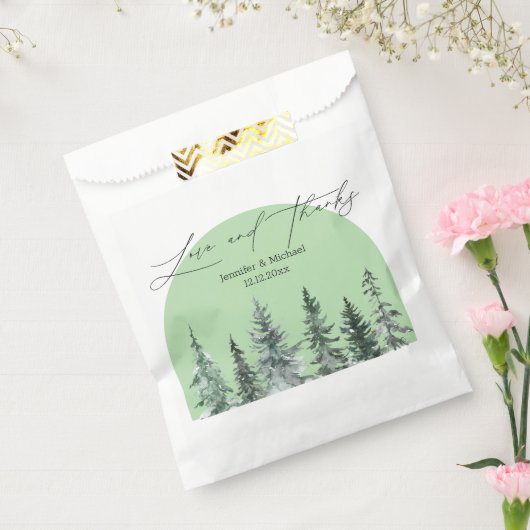 愛感謝していと冬の松の結婚木 フェイバーバッグ (封をした状態)