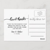 愛感謝していと手動のカップル結婚の写真 ポストカード (裏面)