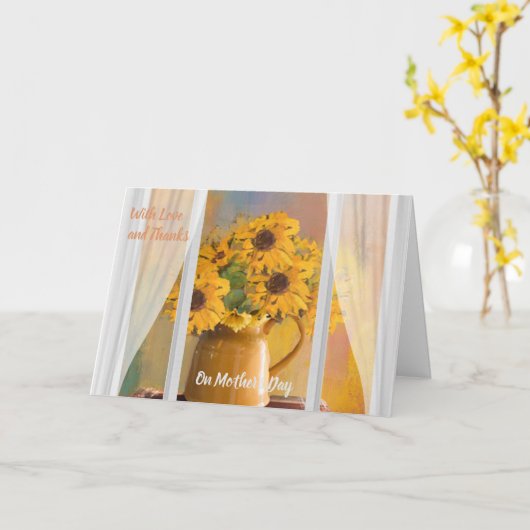 愛感謝していと母の日のフローラ  カード (黄色い花)