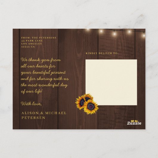 愛感謝していと素朴なひま結婚わ感謝していら ポストカード (裏面)