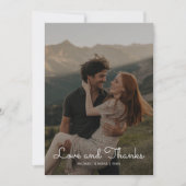 愛感謝していと結婚のカップルサンキューカード シーズンカード (正面)