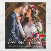 愛感謝していと結婚感謝の写真 ワインラベル (シングルラベル)