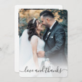 愛感謝していと花嫁と花婿シック結婚の写真 サンキューカード (正面/裏面)