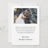 愛感謝していと花嫁と花婿シック結婚の写真 サンキューカード (裏面)