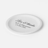 愛感謝していと追加カップル名結婚の追加の日付yea ペーパープレート (アングル)