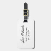 愛感謝していと追加カップル名結婚の追加の日付yea ラゲッジタグ (正面縦)