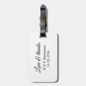 愛感謝していと追加カップル名結婚の追加の日付yea ラゲッジタグ (裏面縦)