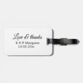 愛感謝していと追加カップル名結婚の追加の日付yea ラゲッジタグ (裏面横)