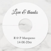 愛感謝していと追加カップル名結婚の追加の日付yea ワイングラスタグ (正面)