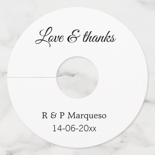 愛感謝していと追加カップル名結婚の追加の日付yea ワイングラスタグ (正面)