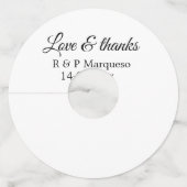 愛感謝していと追加カップル名結婚の追加の日付yea ワイングラスタグ (裏面)