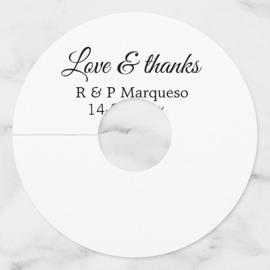 愛感謝していと追加カップル名結婚の追加の日付yea ワイングラスタグ (裏面)