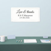 愛感謝していと追加カップル名結婚の追加の日付yea 横断幕 (トレードショー)