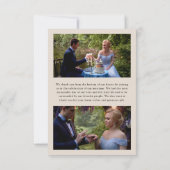 愛感謝していと3倍結婚の写真エレガント サンキューカード (裏面)