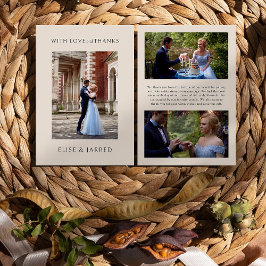 愛感謝していと3倍結婚の写真エレガント サンキューカード