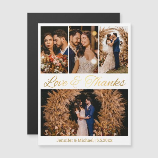 愛感謝していと4枚の写真が結婚集まる (正面/裏面)