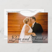 愛感謝していとShireの結婚写真サンキューカード ポストカード (正面/裏面)